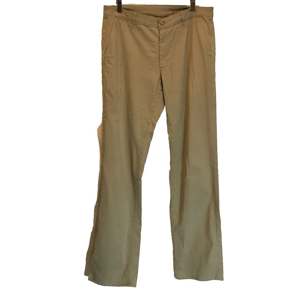 AG Adriano Goldschmied Straight Leg Khaki Stretch Twill supima cotton 33 US made